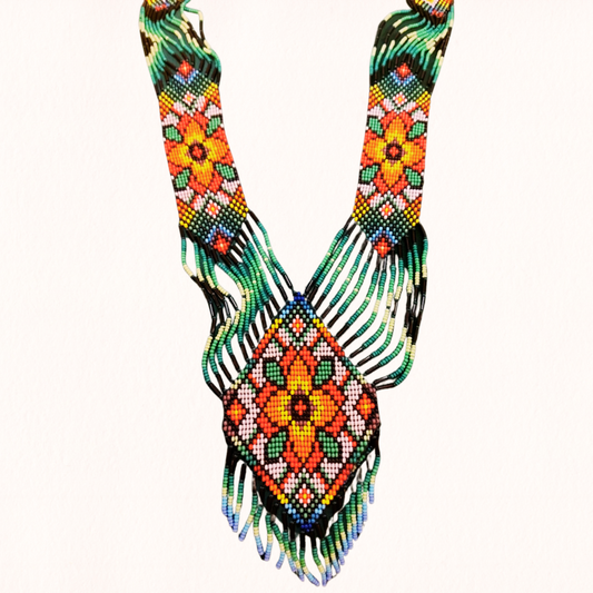 Huichol Beaded Necklace – Sacred Beadwork from Mexico