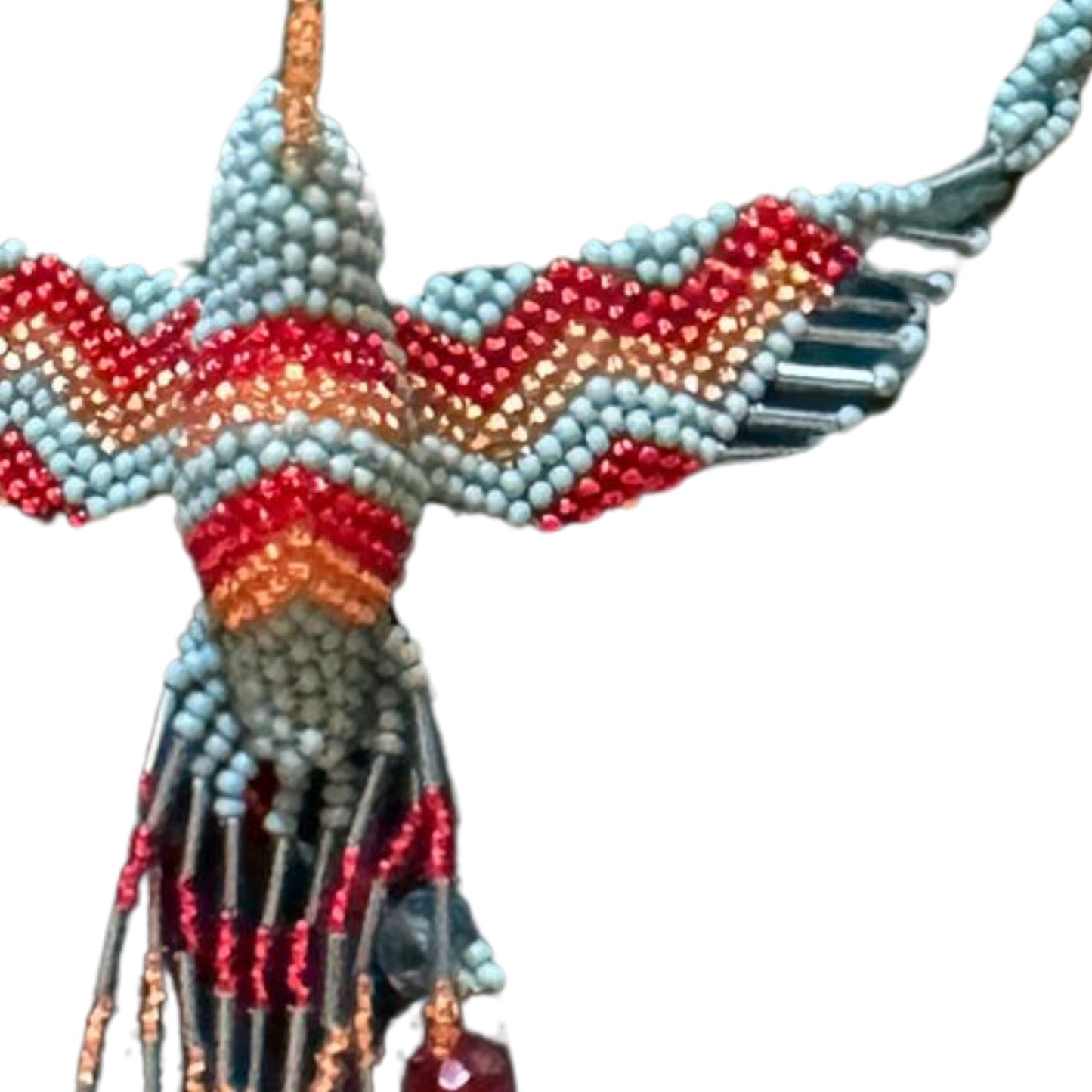 Huichol Hummingbird Beaded Necklace – Sacred Beadwork from Mexico